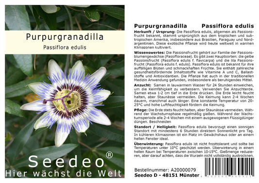 Seedeo® Purpurgranadilla (Passiflora edulis) 50 Samen