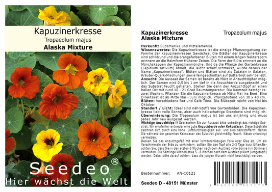 Seedeo® Kapuzinerkresse Alaska Mixture (Tropaeolum majus) 40 Samen