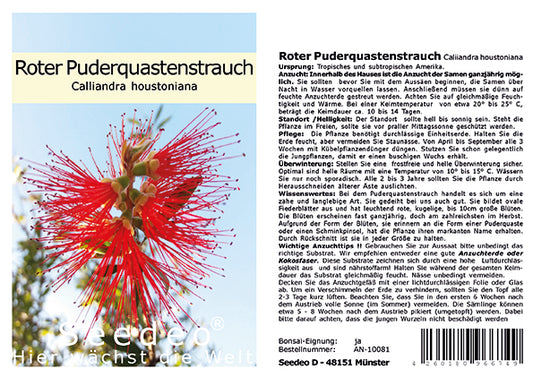 Seedeo® Roter Puderquastenbaum (Caliiandra houstoniana) 20 Samen