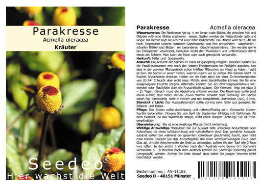 Seedeo® Parakresse (Spilanthes oleracea) 600 Samen