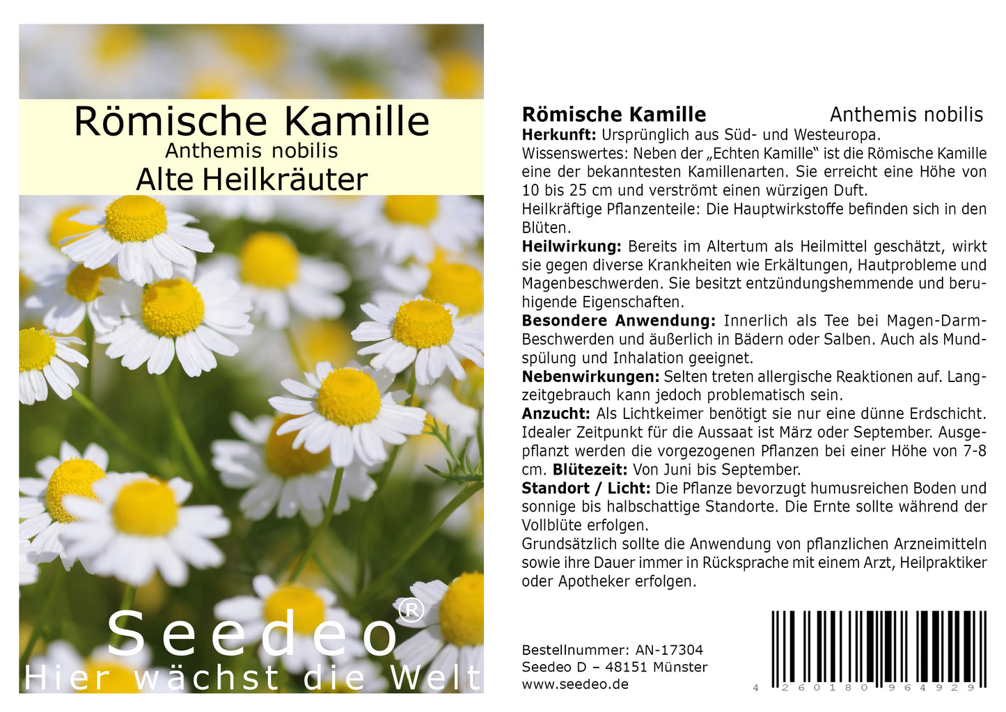 Seedeo® Römische Kamille (Anthemis nobilis) 500 Samen