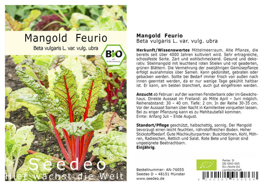 Seedeo® Mangold Feurio (Beta vulgaris L. var. vulg.) 50 Samen BIO