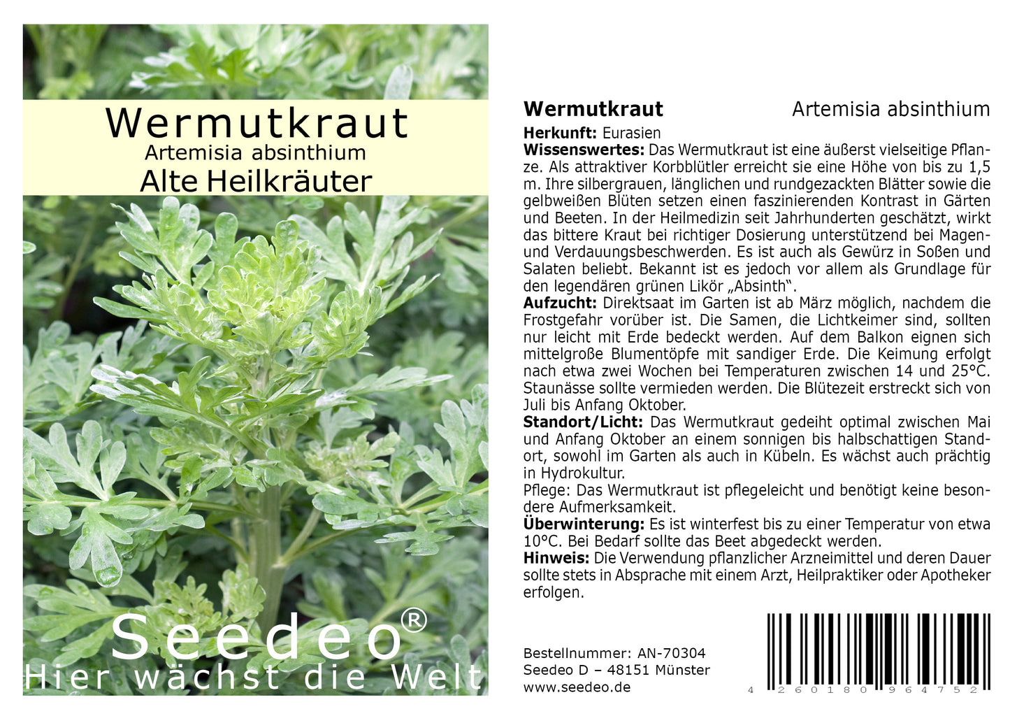 Seedeo® Wermutkraut   (Artemisia absinthium) 1000 Samen