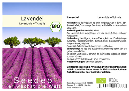 Seedeo® Lavendel  (Lavandula officinalis) 100 Samen