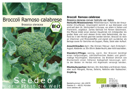 Seedeo® Broccoli Ramoso calabrese (Brassica oleracea convar. botrytis var. italica)  50 Samen BIO