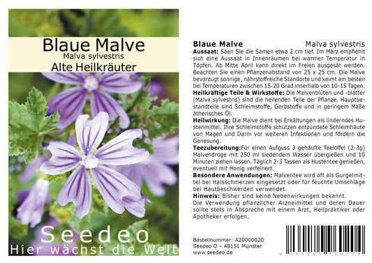 Seedeo® Blaue Malve (Malva sylvestris) 200 Samen