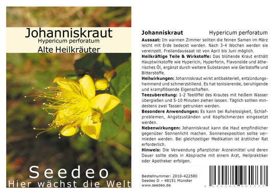 Seedeo® Johanniskraut (Hypericum perforatum) 300 Samen