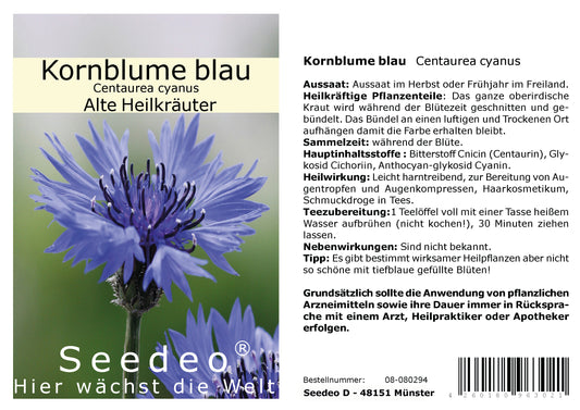 Seedeo® Kornblume blau (Centaurea cyanus) ca. 200 Samen